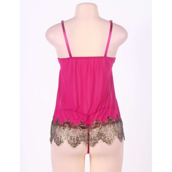 Regal Romance Sexy Rose Red Lace Babydoll