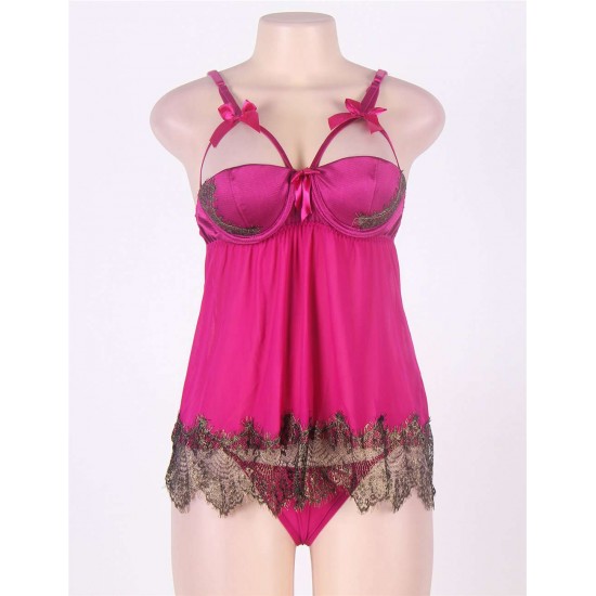 Regal Romance Sexy Rose Red Lace Babydoll