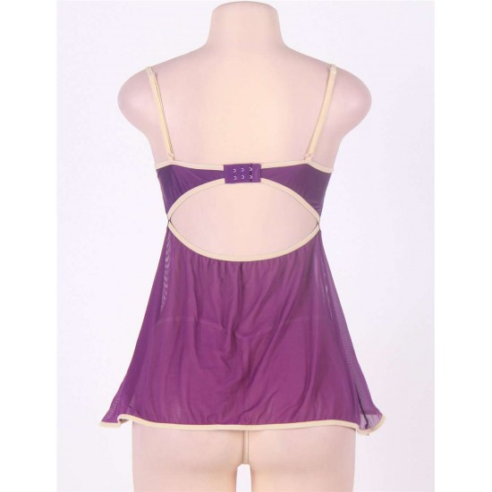 The King Mistress Sexy Scallop Purple Babydoll