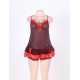 Sexy Ruffle Red Dot Print Babydoll Dress