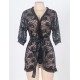 Black Half Long Sleeve Lace Plus Size Women Lingerie