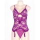 Purple Plus Size Lace Teddy With A Front Keyhole