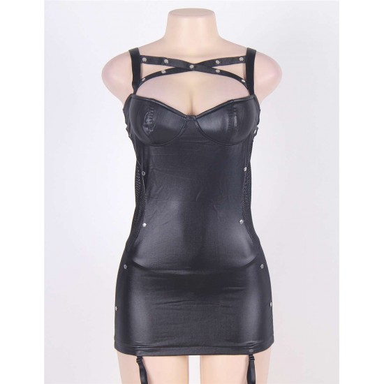 Plus size leather dress