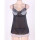 Sexy Black Lace Transparent Babydoll With G-string