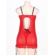 Red Round Back Babydoll With G-String