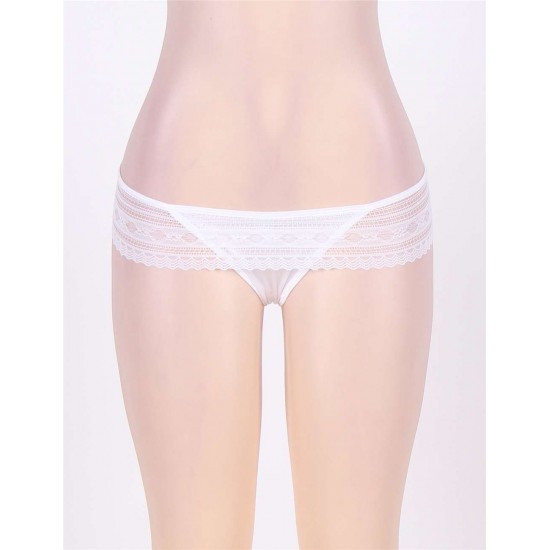 White Lace Trim Scalloped Sexy Panty