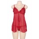 Red Multi-fibre Elegant Fly-away Babydoll