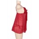 Red Multi-fibre Elegant Fly-away Babydoll