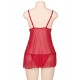 Red Multi-fibre Elegant Fly-away Babydoll