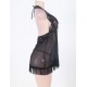 Black Lace Top Plus Size Open Back Babydoll