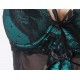 Plus Size Green Fly-Away Babydoll With 3 Front Keyhole