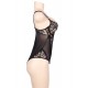 Chic Kissable Black Sheer Mesh Backless Teddy