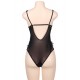 Chic Kissable Black Sheer Mesh Backless Teddy