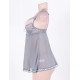 Pretty In Periwinkle Grey Babydoll With G string