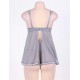 Grey Plus Size Babydoll With Lace Trim