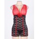 Stretch Red And Black Babydoll Denier Chemise