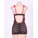 Stretch Red And Black Babydoll Denier Chemise