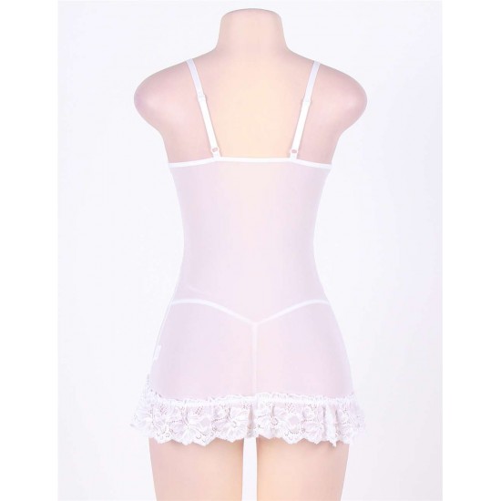 Romantic Feminine Fitted White Babydoll