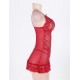 Alluring Red Romantic Flower Lace Babydoll