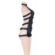 Black Plus Size Banded Mesh Chemise With Chains