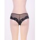 Black Floral Lace Mesh Sexy Panty