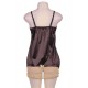 Plus Size Brown Gored Babydoll 