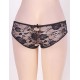 Black Plus Size Open Crotch Strappy Lace Thongs