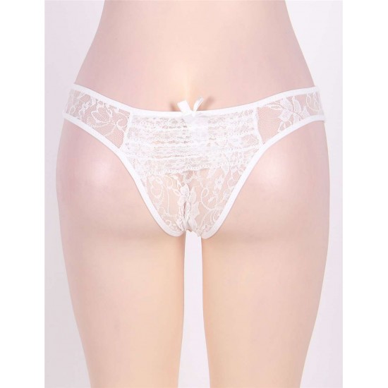 White Lace Open Crotch Sexy Panty