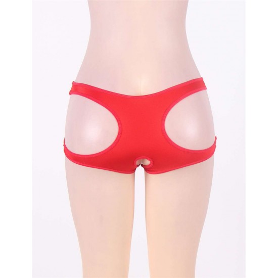 Sexy Cut Out Open Crotch Red Panty