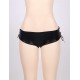 Plus Size Black Open Crotch Leather Panty