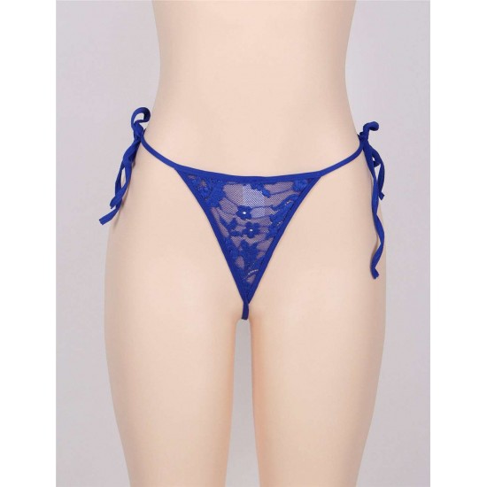 Blue Lace-up Sexy Panty