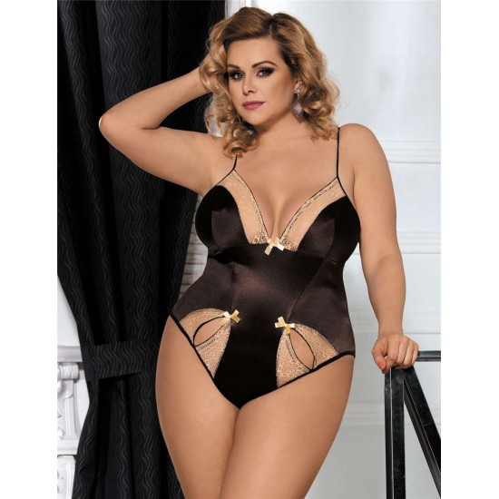 Plus Size Brown Teddy With Two Holes Front