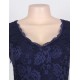 Lace Round Neck Elegant Blue Bodycon Dress