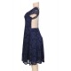 Plus Size Lace Round Neck Elegant Blue Bodycon Dress