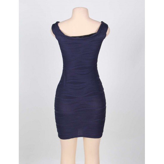 Coral One Shoulder Bodycon Blue Dresses For Women