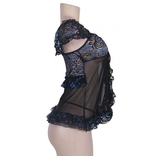 Plus Size Blue Short Sexy Princess Babydoll