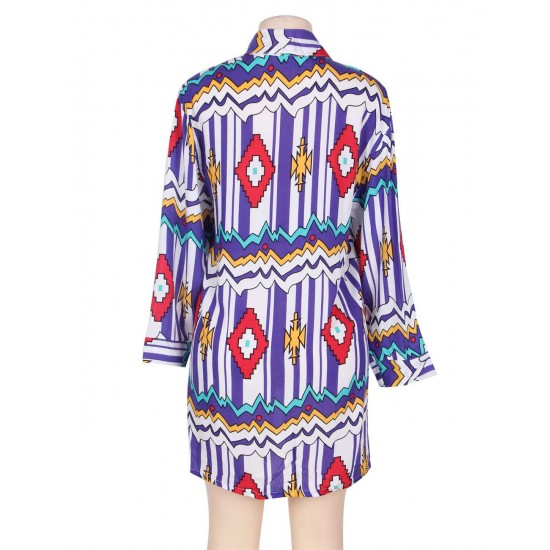 Fashion Colorful Trendy Geometry Print Cover-ups