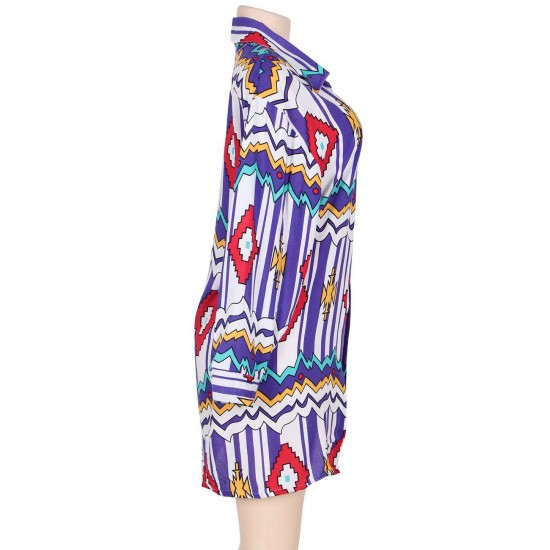 Fashion Colorful Trendy Geometry Print Cover-ups