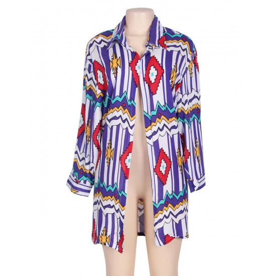 Fashion Colorful Trendy Geometry Print Cover-ups