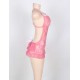 Sexy Pink Lace Backless Babydoll