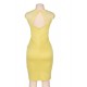 Elegant Yellow Deluxe Decals Fashion Dress