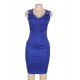 Blue Deluxe Decals Fashion Dress Lace Bodycon