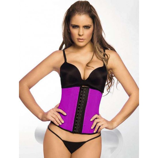 Plus Size 4 Steel Bones Purple Latex Corset