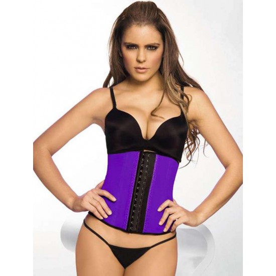 Plus Size 4 Steel Bones Purple Latex Corset