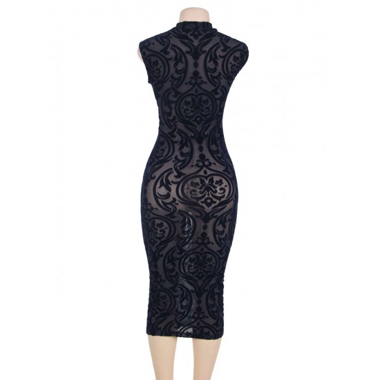 Dark Blue Elegant Bodycon Fashion Slim Dress