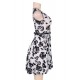 Print rose white fashion dress