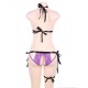 Purple Lace Erotic Crotchless Bra Set