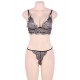 Silvery Lace Temptation 2pcs Bralette Lingerie Set