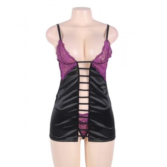 Plus size deluxe satin sexy babydoll