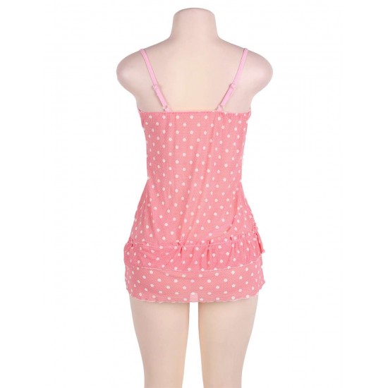 Sweet Pink Polka Dots Sexy Babydoll